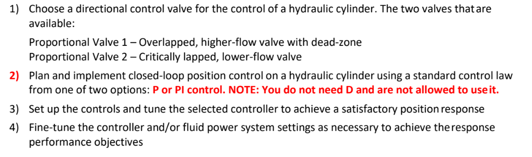1 ) Choose a directional control valve for the