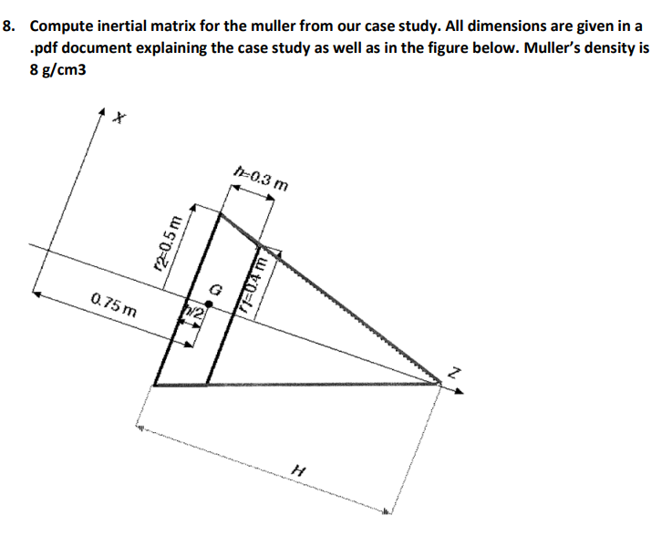 Compute inertial matrix for the muller from our