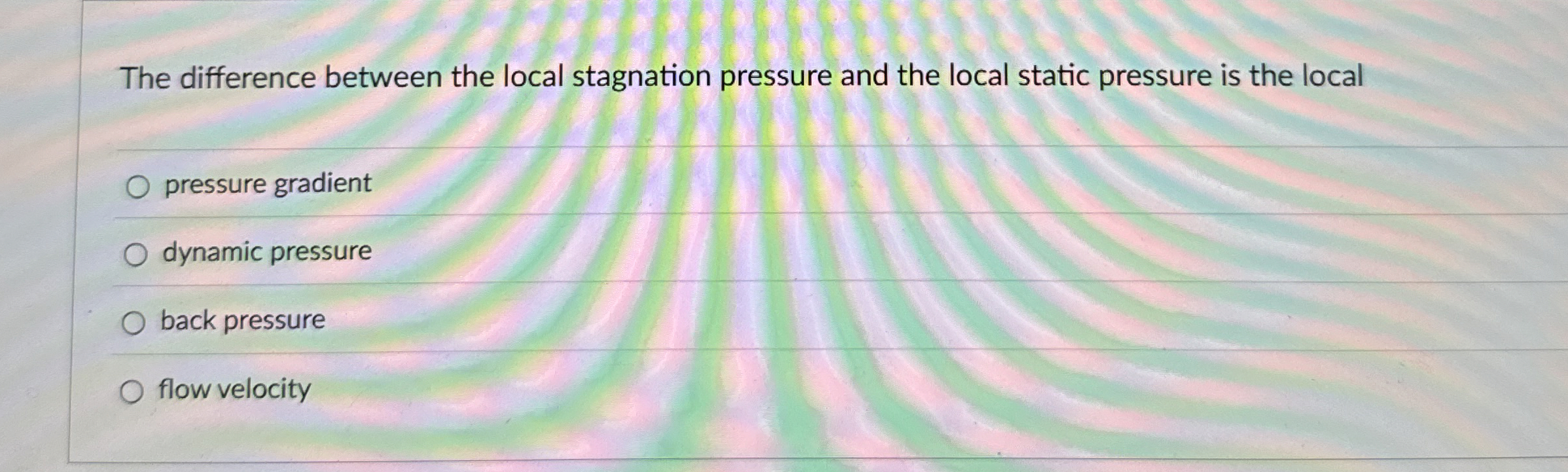 The difference between the local stagnation