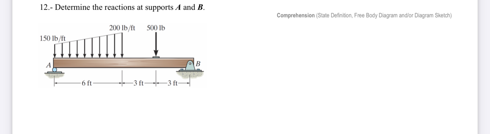 1 2 . - Determine the reactions at supports A and