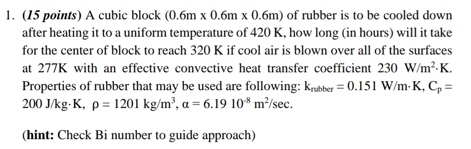 ( 1 5 points ) A cubic block ( 0 . 6 m 0 . 6 m 0