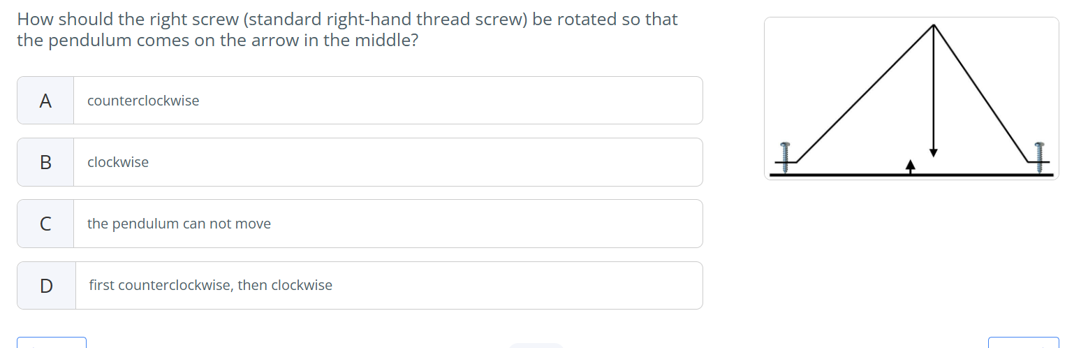 How should the right screw ( standard right -