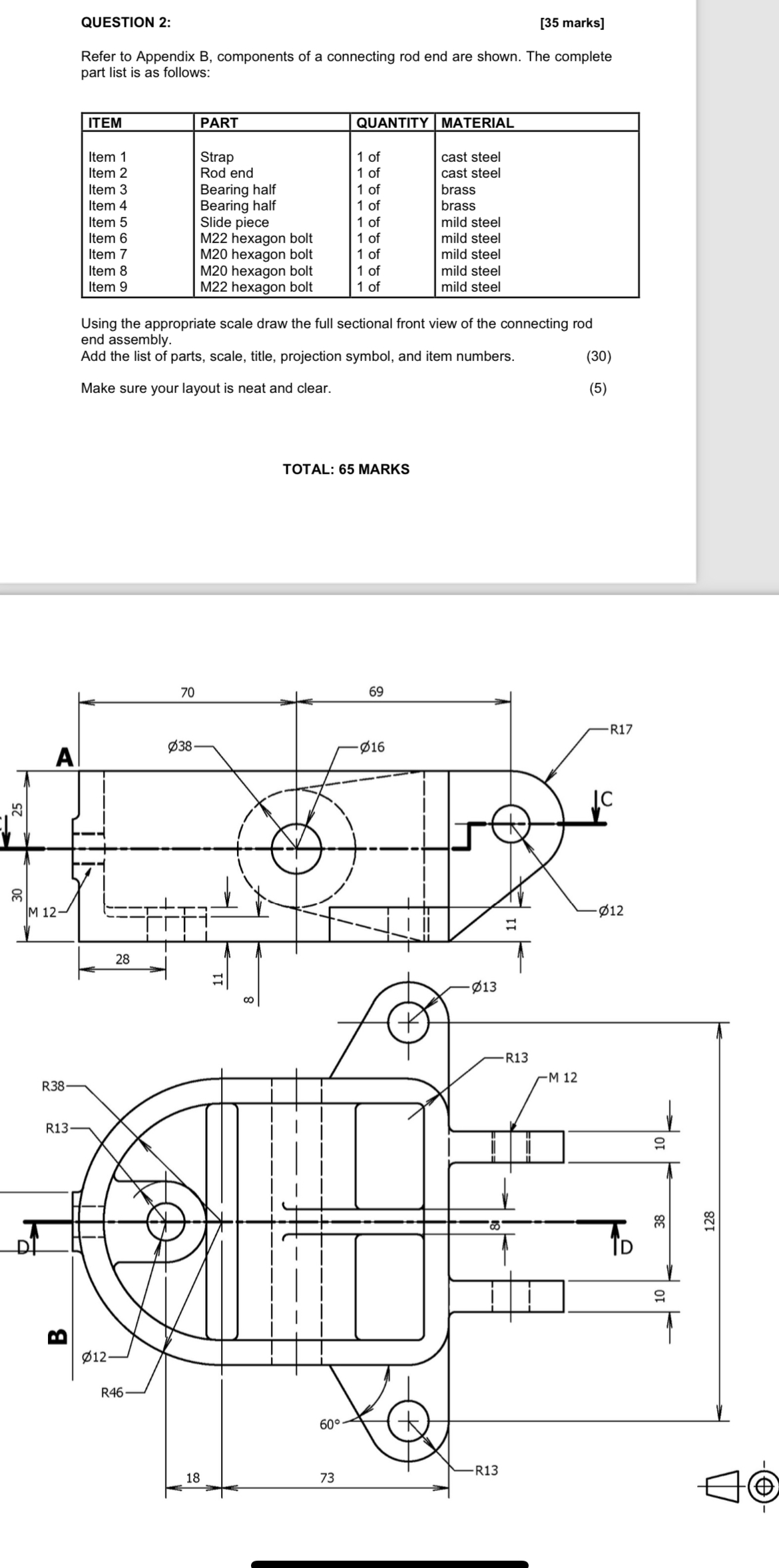 QUESTION 2 : [ 3 5 marks ] Refer to Appendix B ,