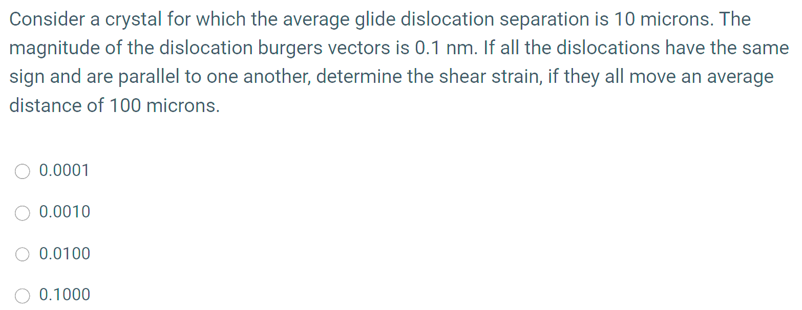 Consider a crystal for which the average glide