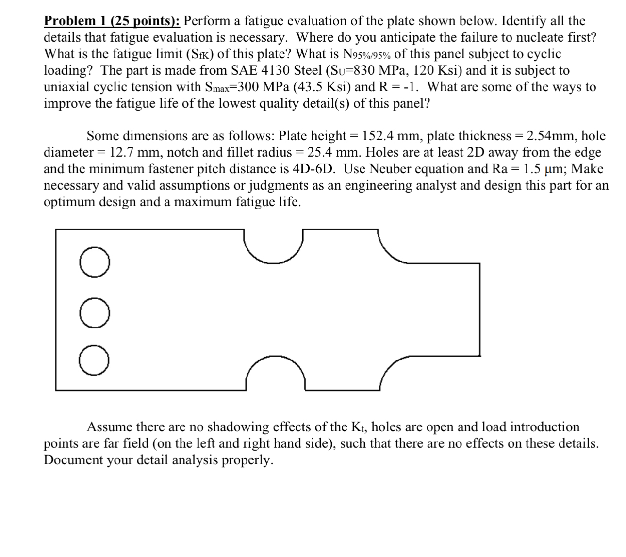 Problem 1 ( 2 5 points ) : Perform a fatigue