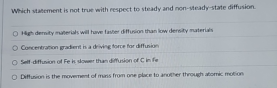 Which statement is not true with respect to