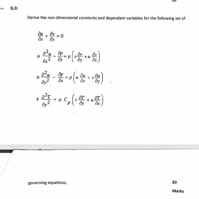 Derive the non - dimensional constants and