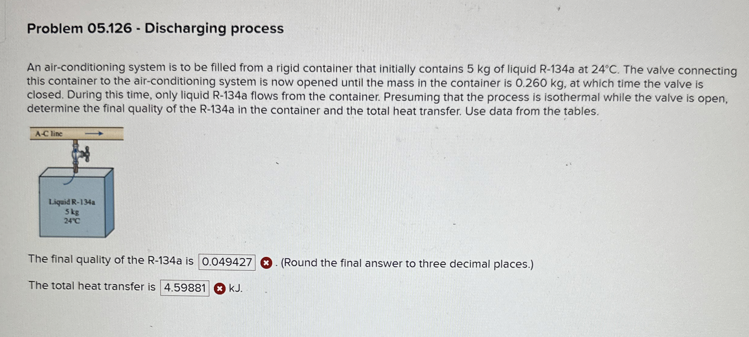 Problem 0 5 . 1 2 6 - Discharging process An air