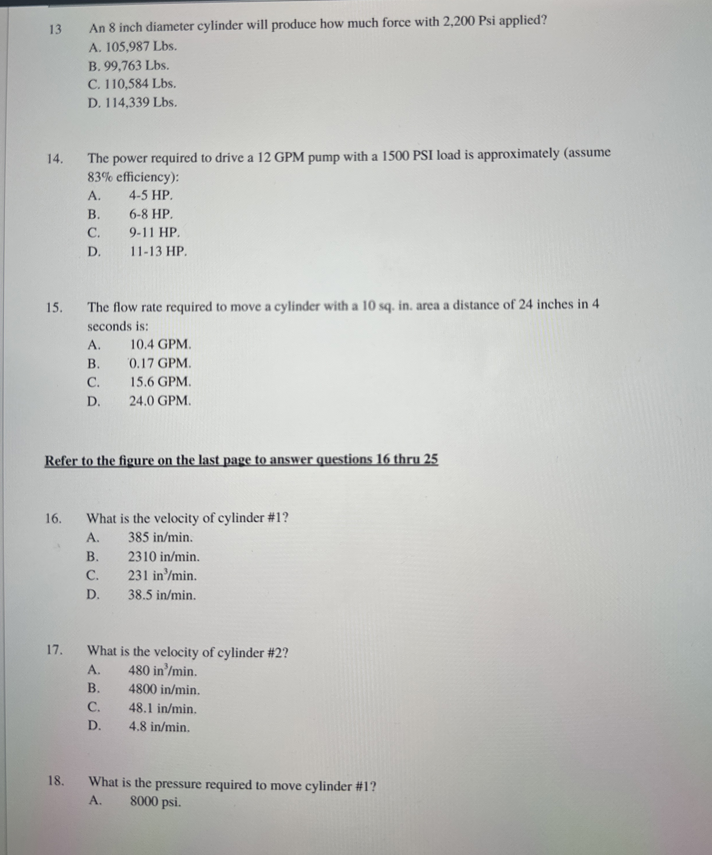 1 3 An 8 inch diameter cylinder will produce how