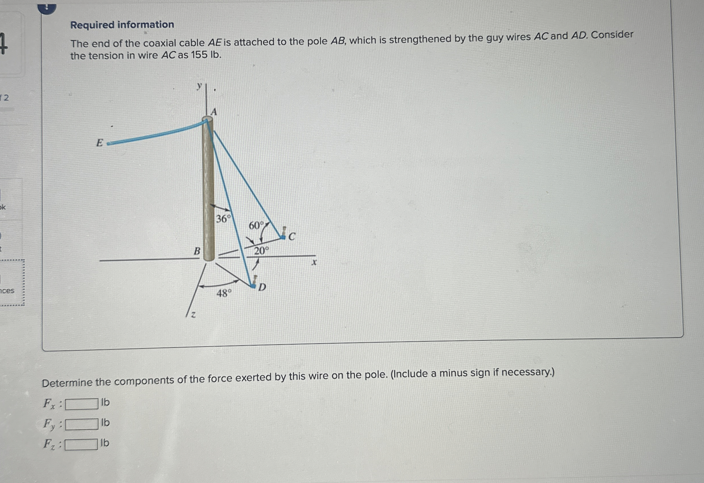 Required information The end of the coaxial cable