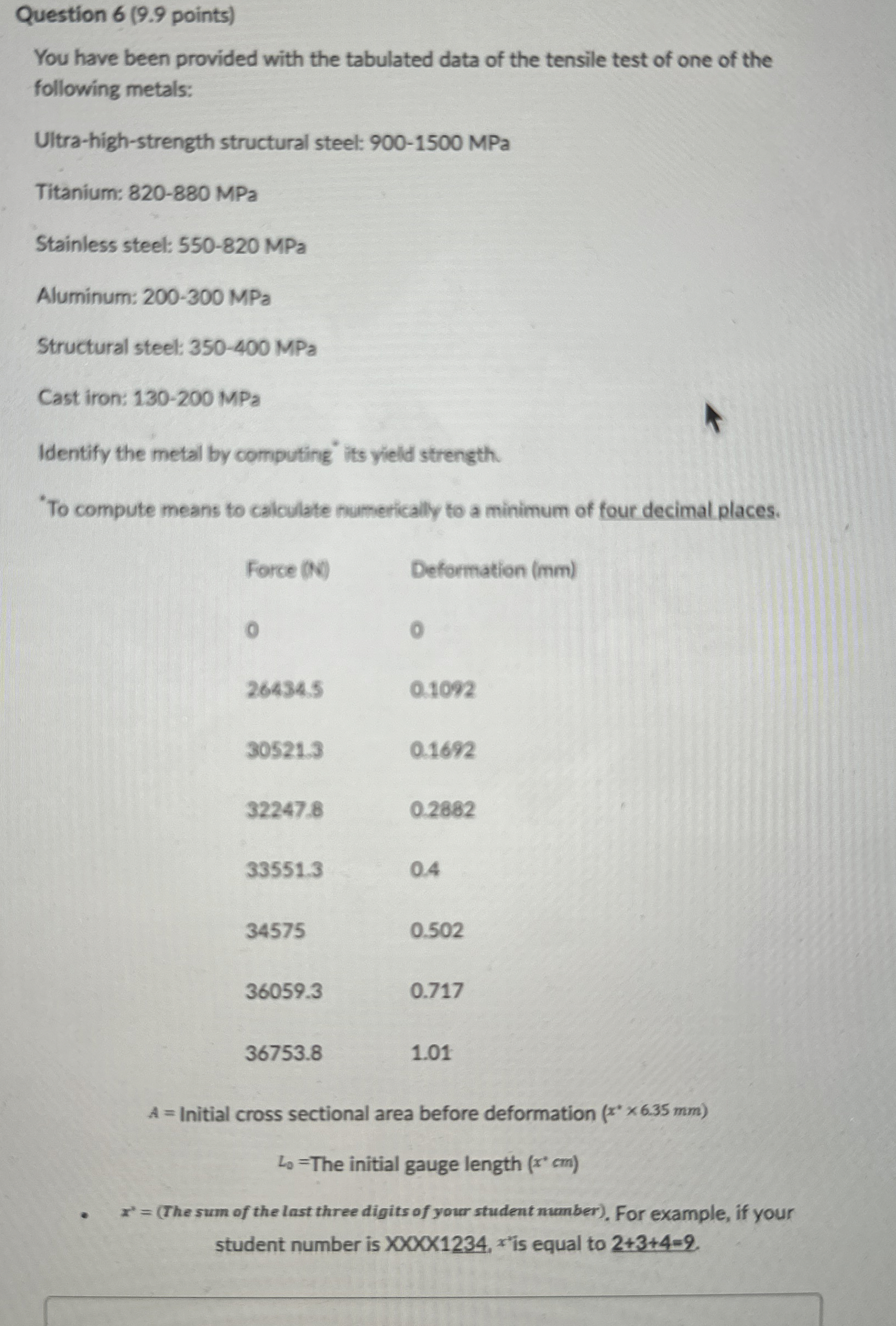 Question 6 ( 9 . 9 points ) You have been
