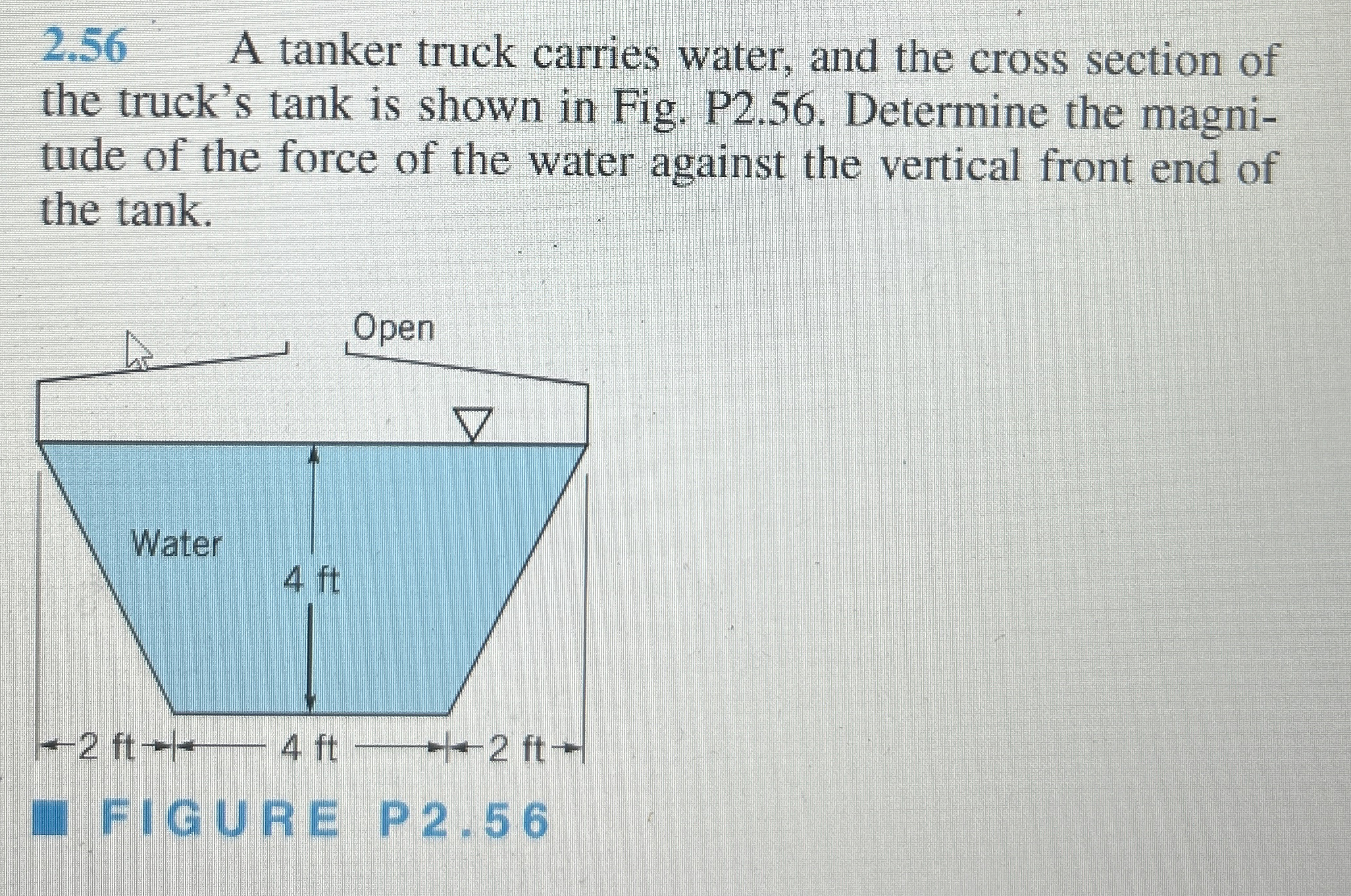 2 . 5 6 A tanker truck carries water, and the