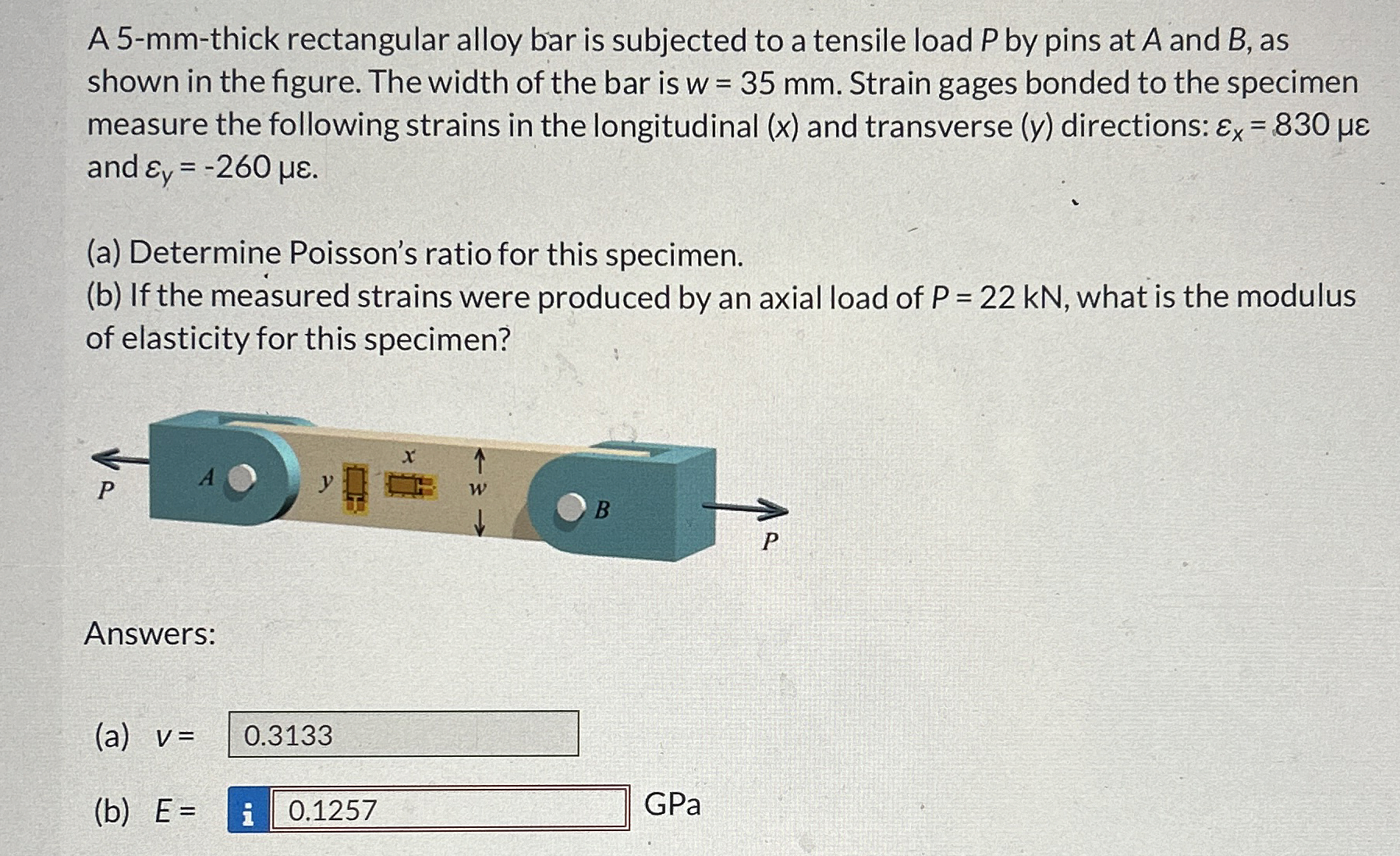 A 5 - mm - thick rectangular alloy bar is