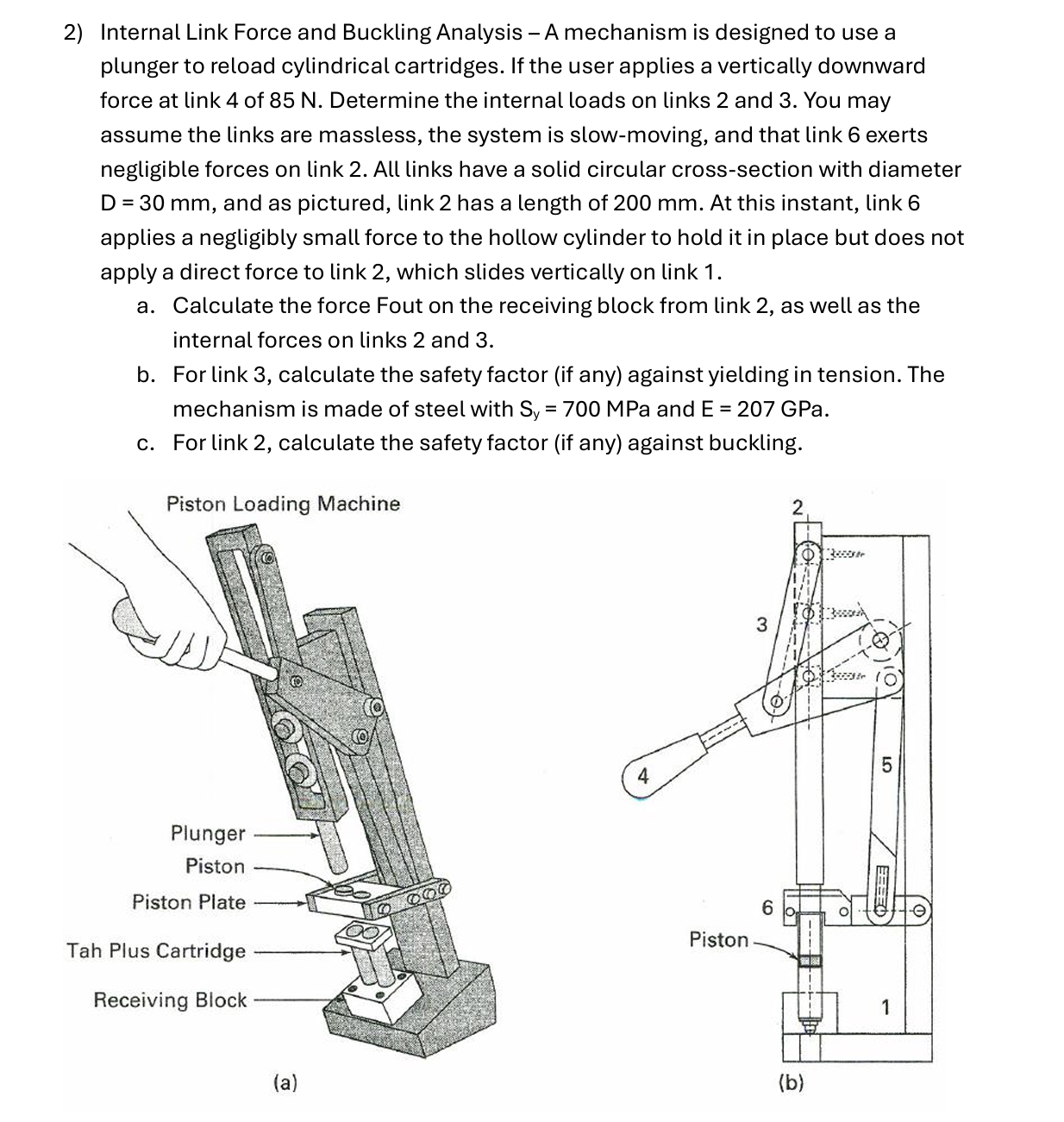 2 ) Internal Link Force and Buckling Analysis - A