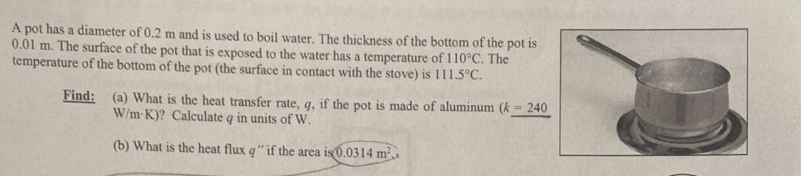A pot has a diameter of 0 . 2 m and is used to