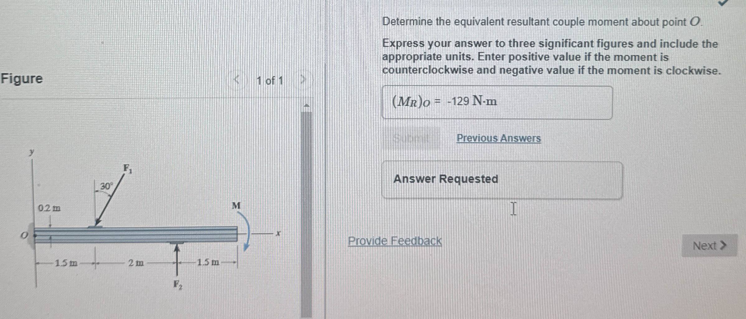 Determine the equivalent resultant couple moment