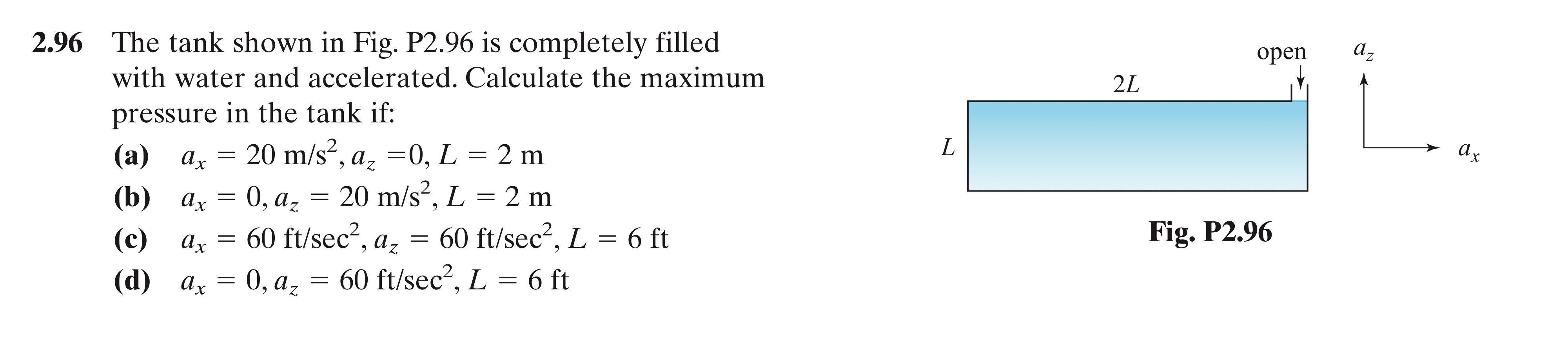 The tank shown in Fig. P 2 . 9 6 is completely