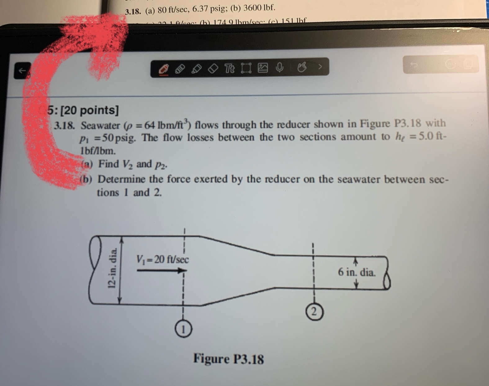 answers are 3 . 1 8 . ( a ) 8 f t s , 6 . 3 7