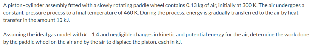 A piston - cylinder assembly fitted with a slowly