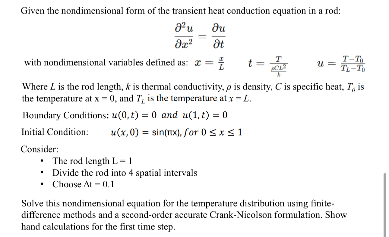 Given the nondimensional form of the transient