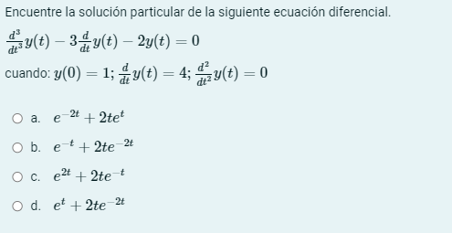Encuentra la soluci n particular de la siguiente