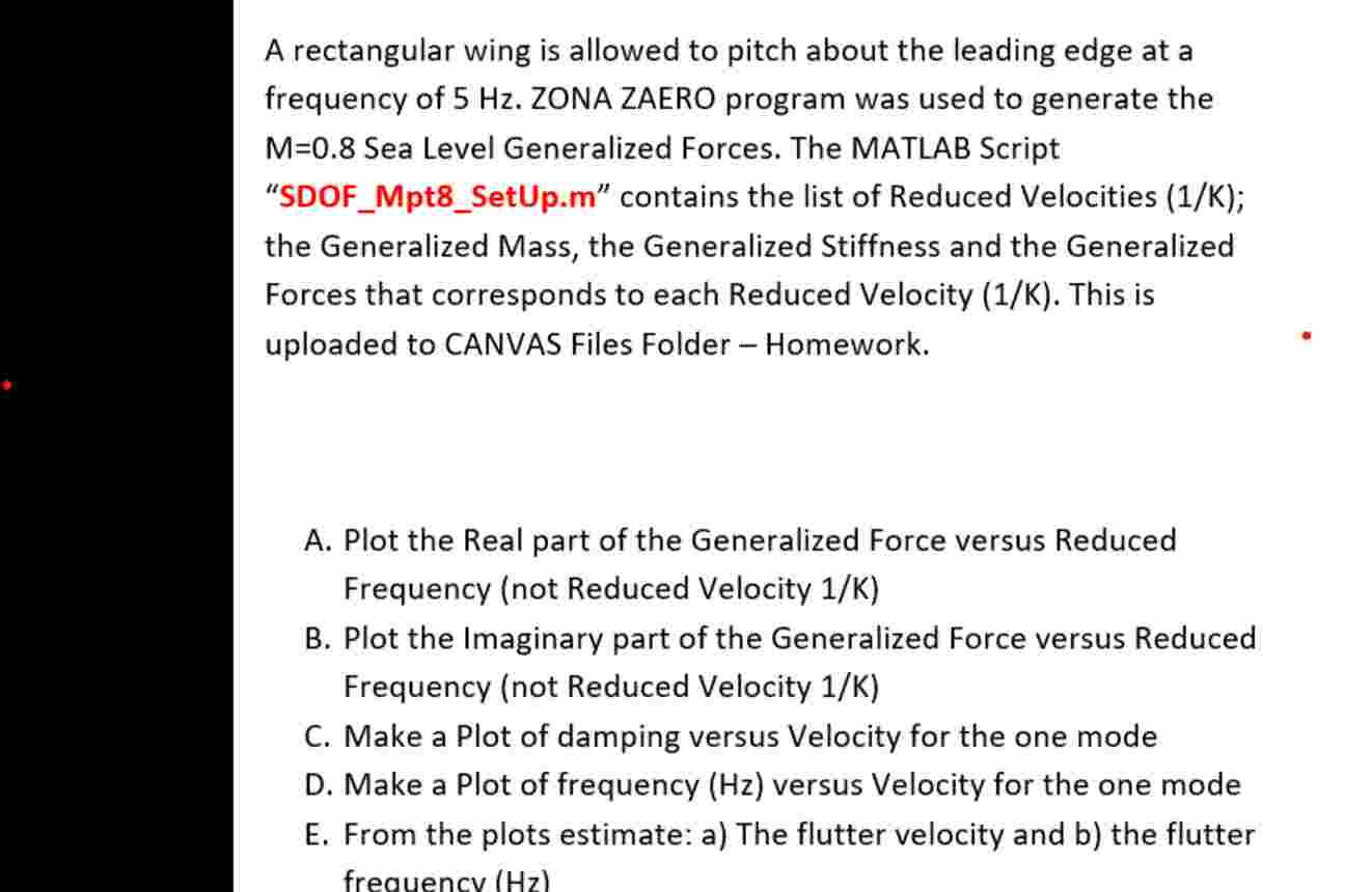 A rectangular wing is allowed to pitch about the