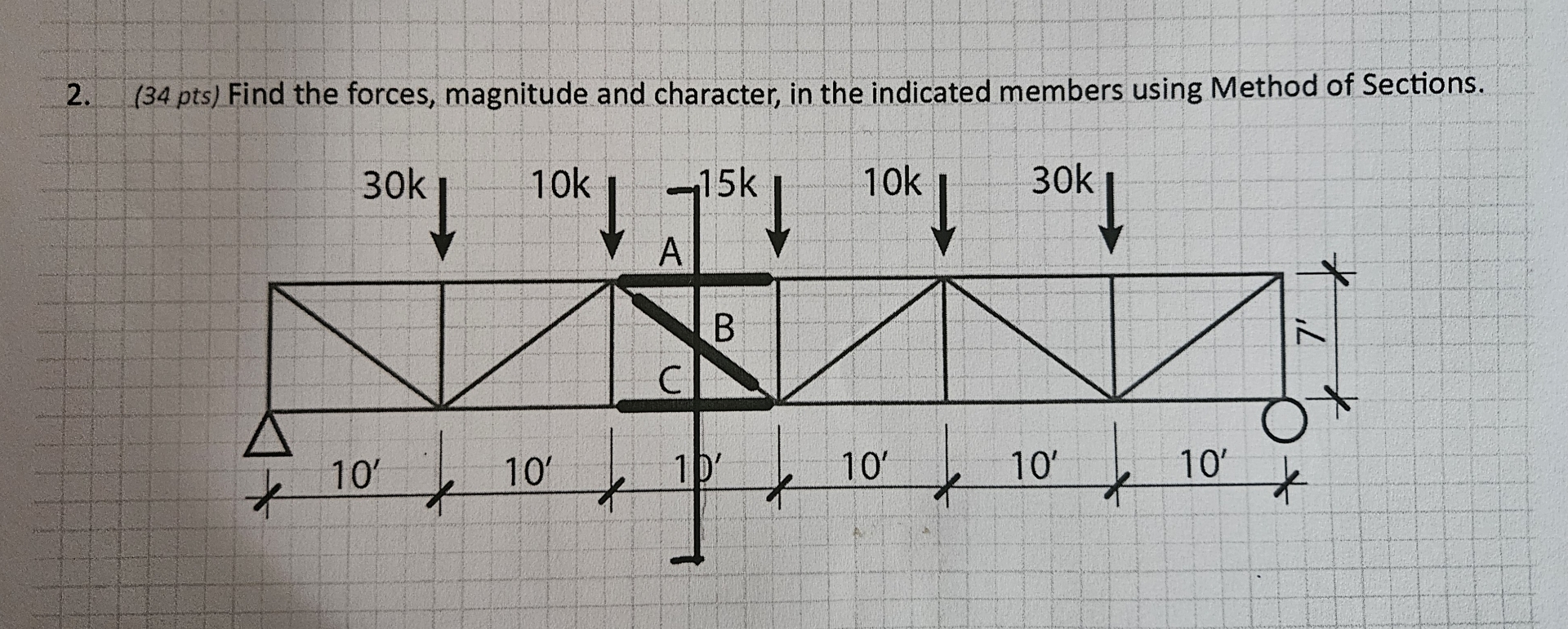 ( 3 4 pts ) Find the forces, magnitude and