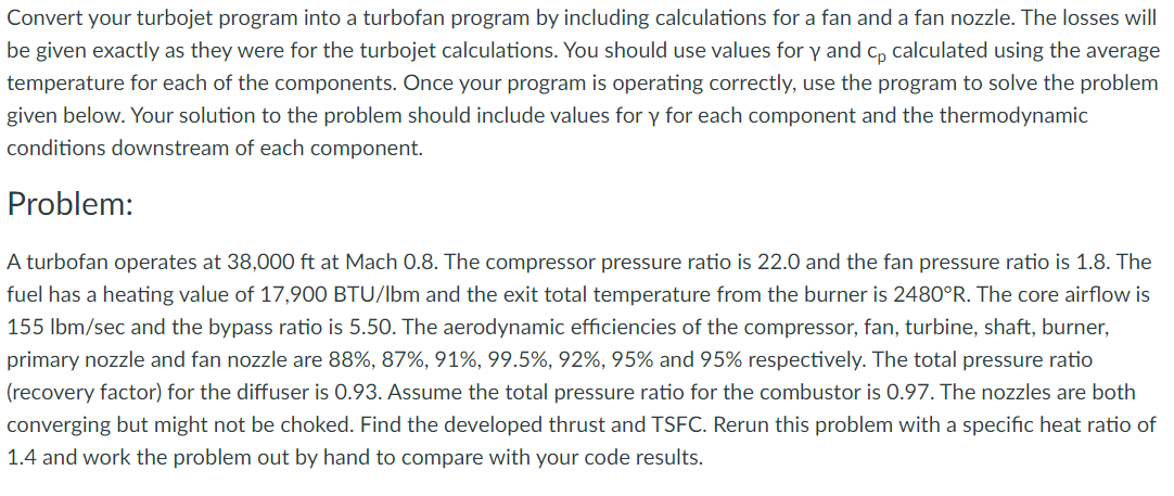 Convert your turbojet program into a turbofan