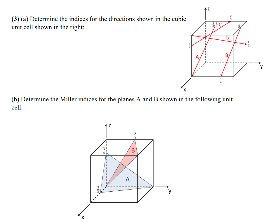 ( 3 ) ( a ) Determine the indices for the