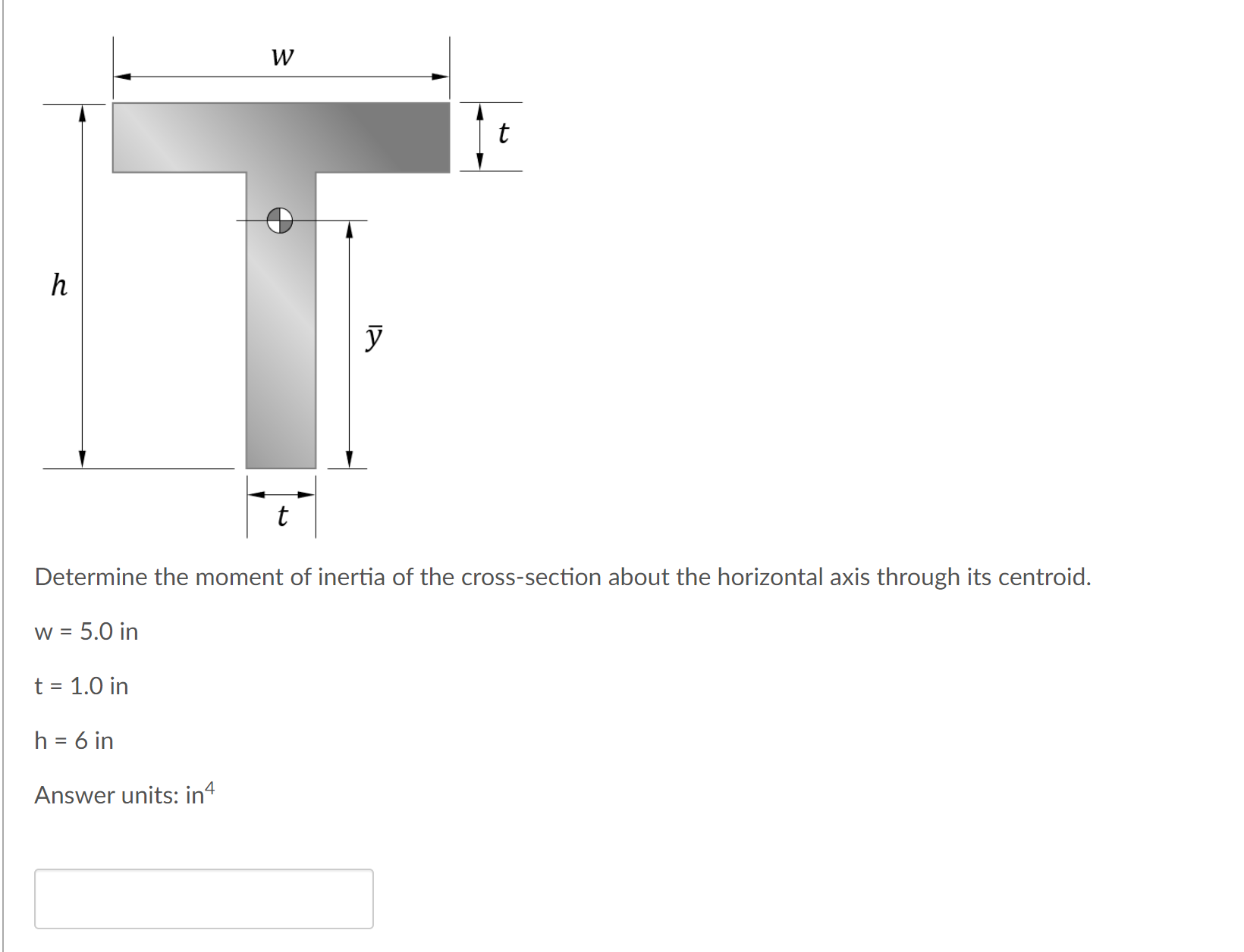Determine the moment of inertia of the cross -