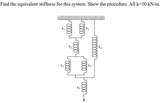 Find the equivalent stiffness for this system.