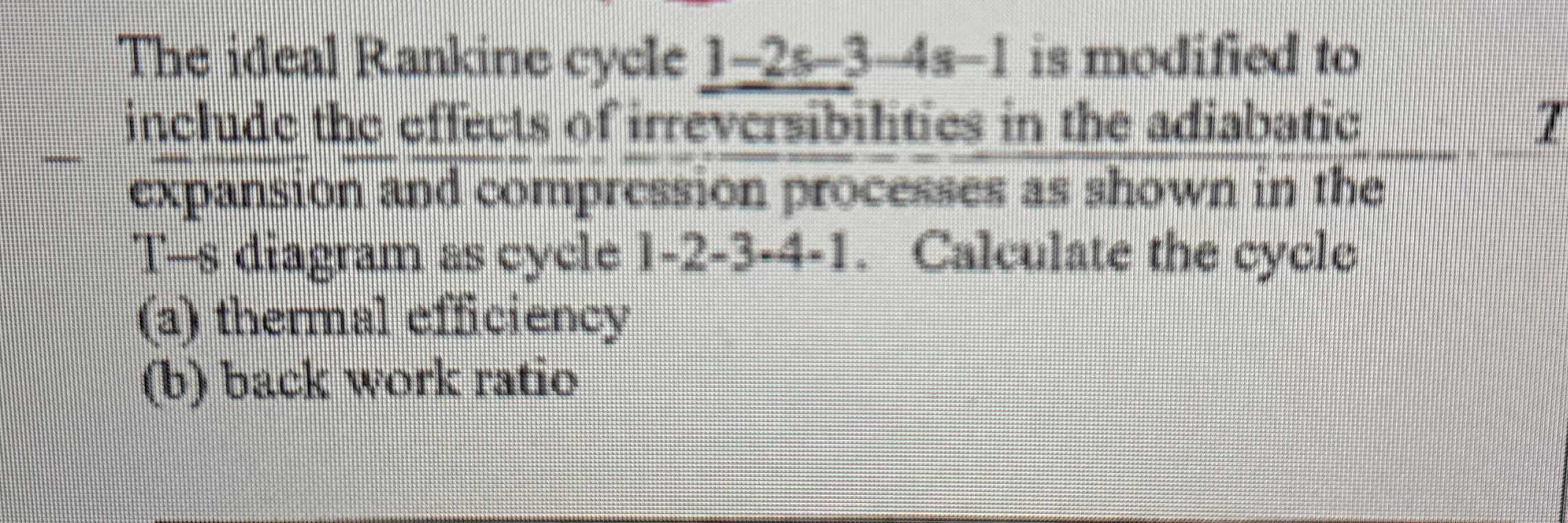 The ideal Rankine cycle 1 - 2 s - 3 - 4 s - 1 is