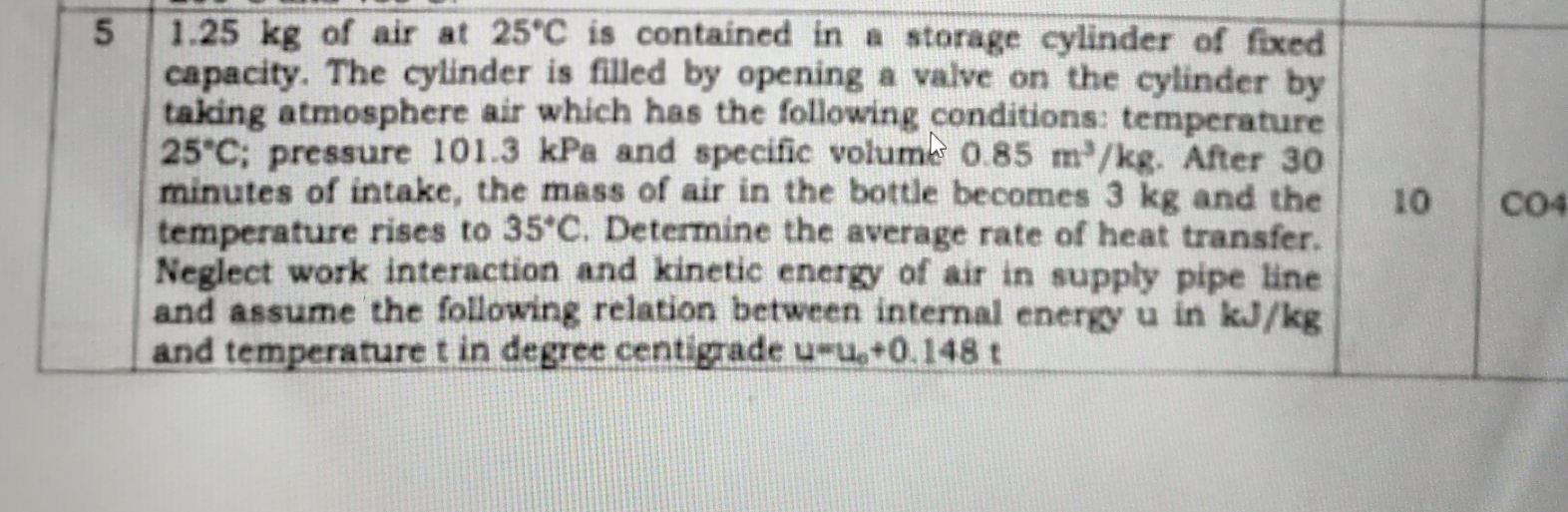1 . 2 5 k g of air at 2 5 C is contained in a