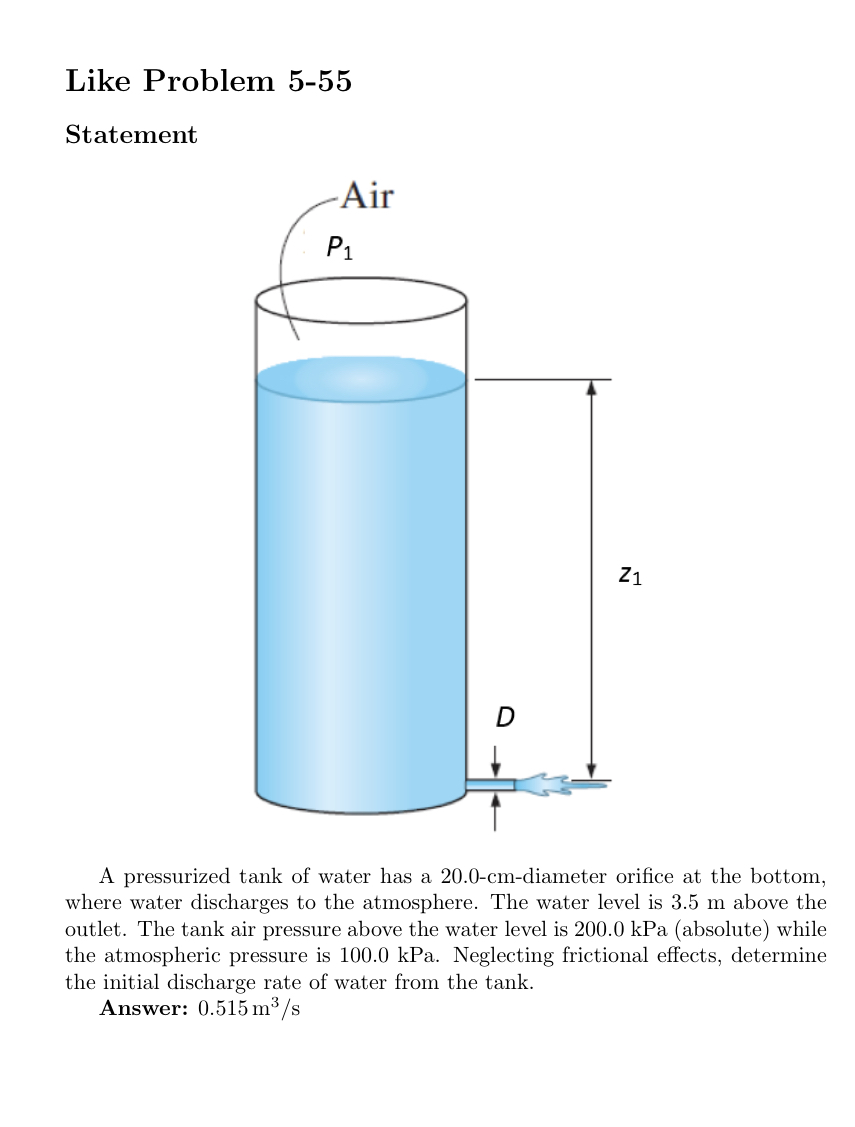 Like Problem 5 - 5 5 Statement A pressurized tank