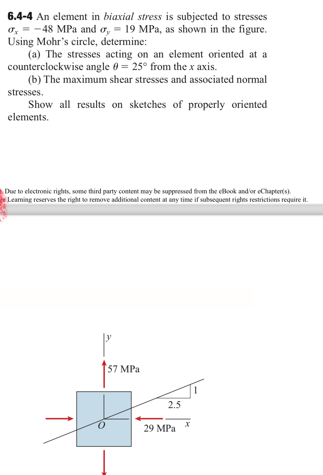 6 . 4 - 4 An element in biaxial stress is