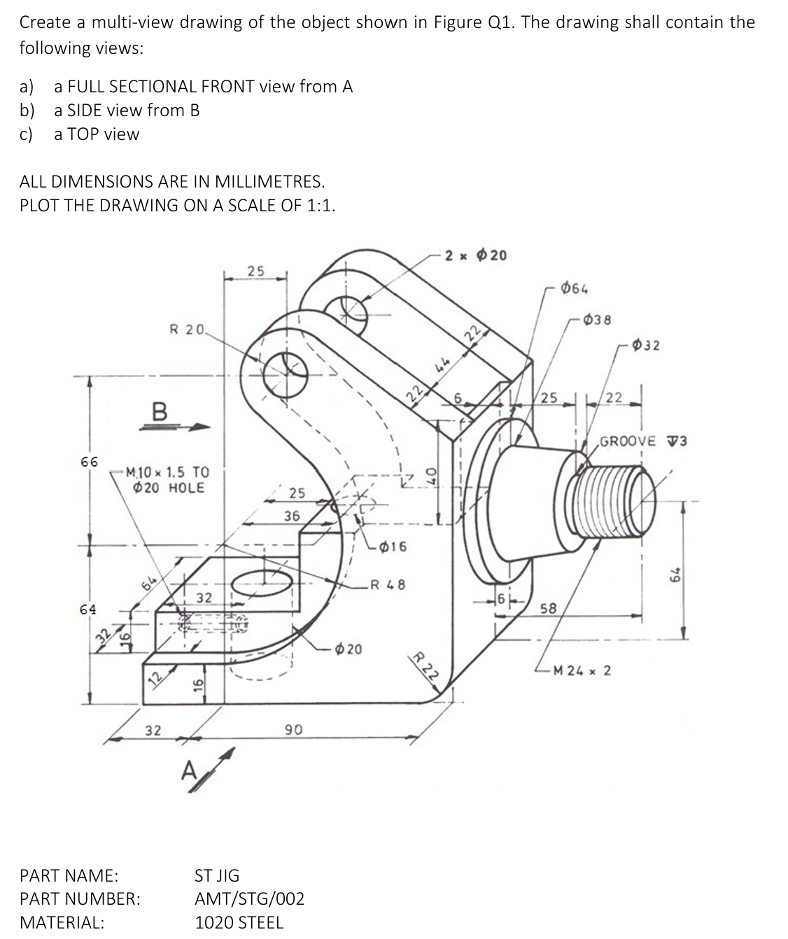 I need Autocad draw for this question