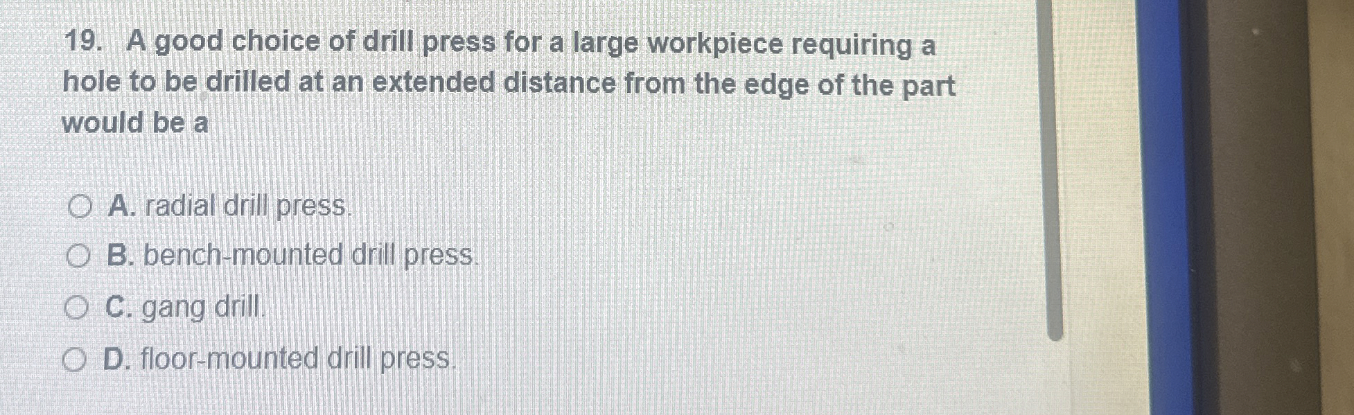 A good choice of drill press for a large