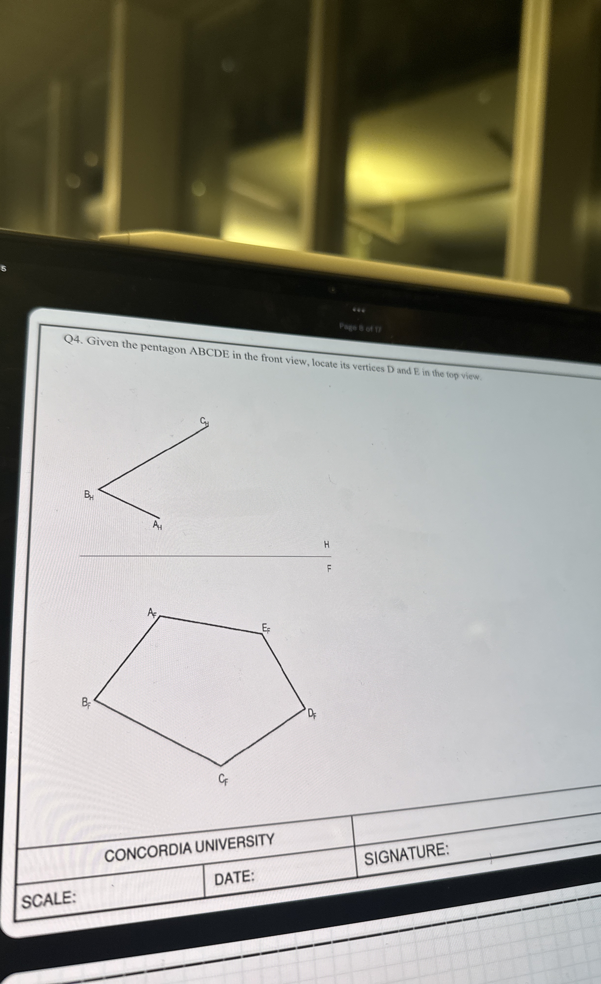 Pase 8 of it Q 4 . Given the pentagon ABCDE in