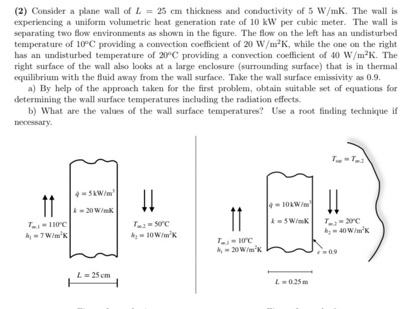 ( 2 ) Consider a plane wall of L = 2 5 c m