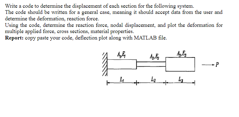 Write a code to determine the displacement of