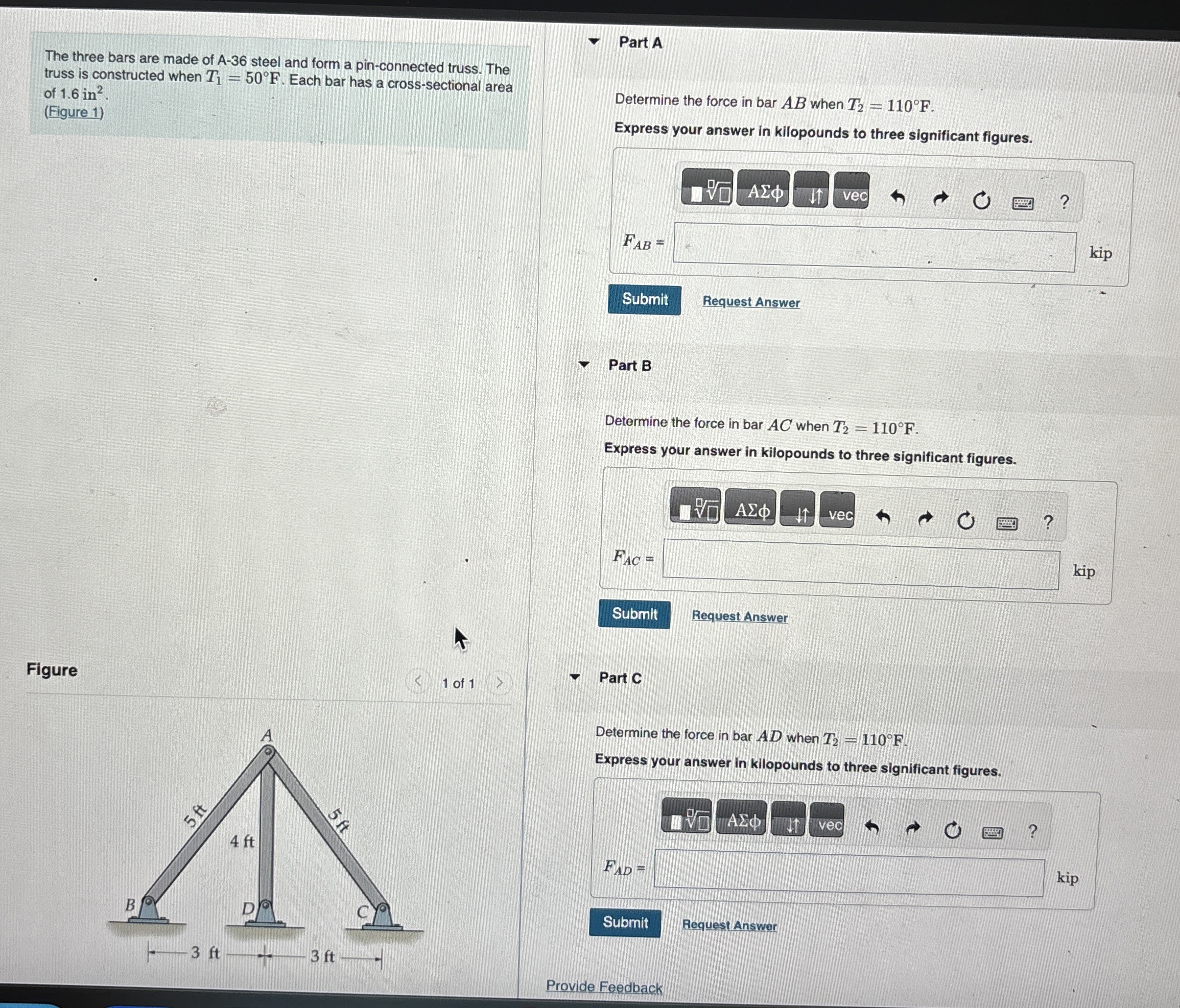 The three bars are made of A - 3 6 steel and form