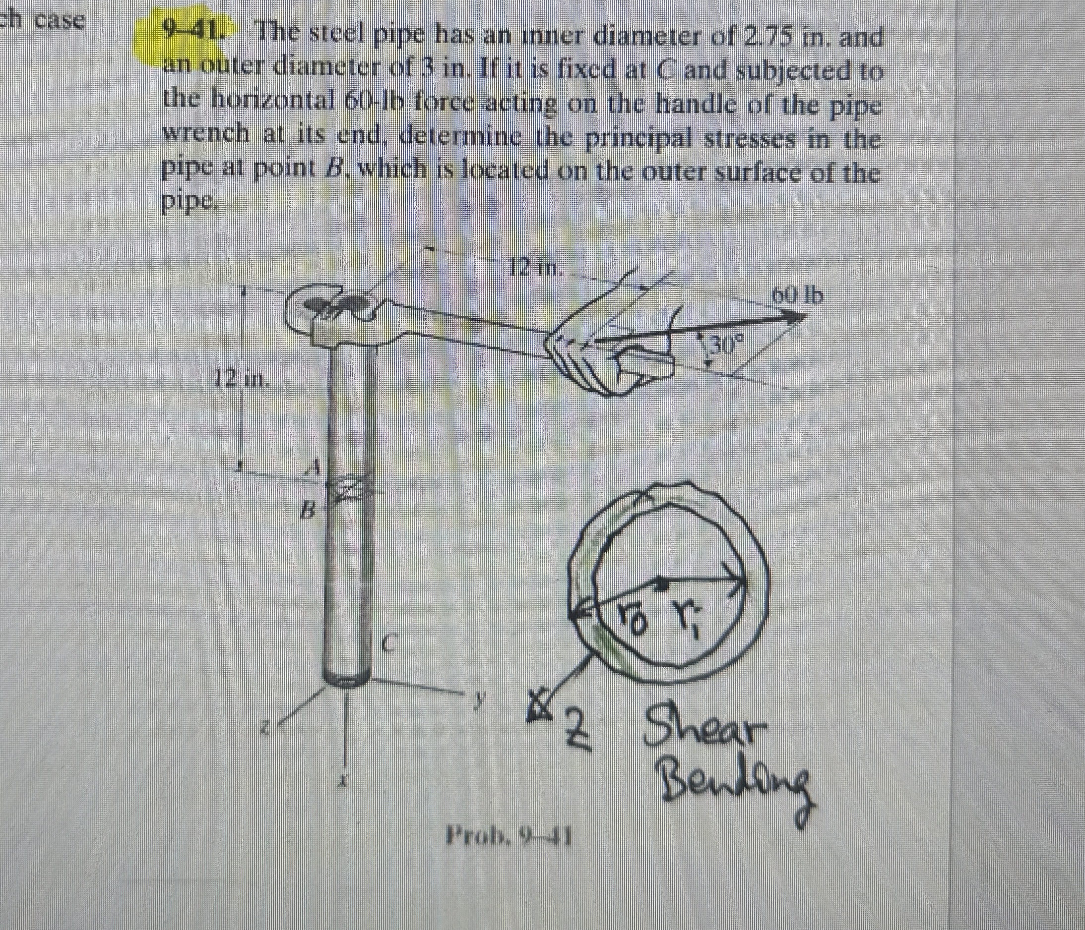 ch case 9 - 4 1 . The steel pipe has an inner