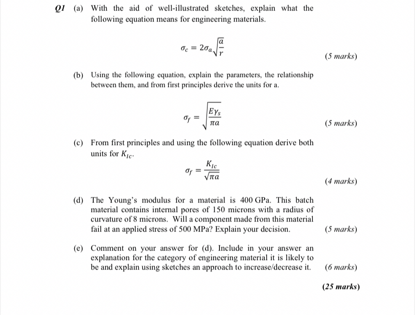 Q 1 ( a ) With the aid of well - illustrated