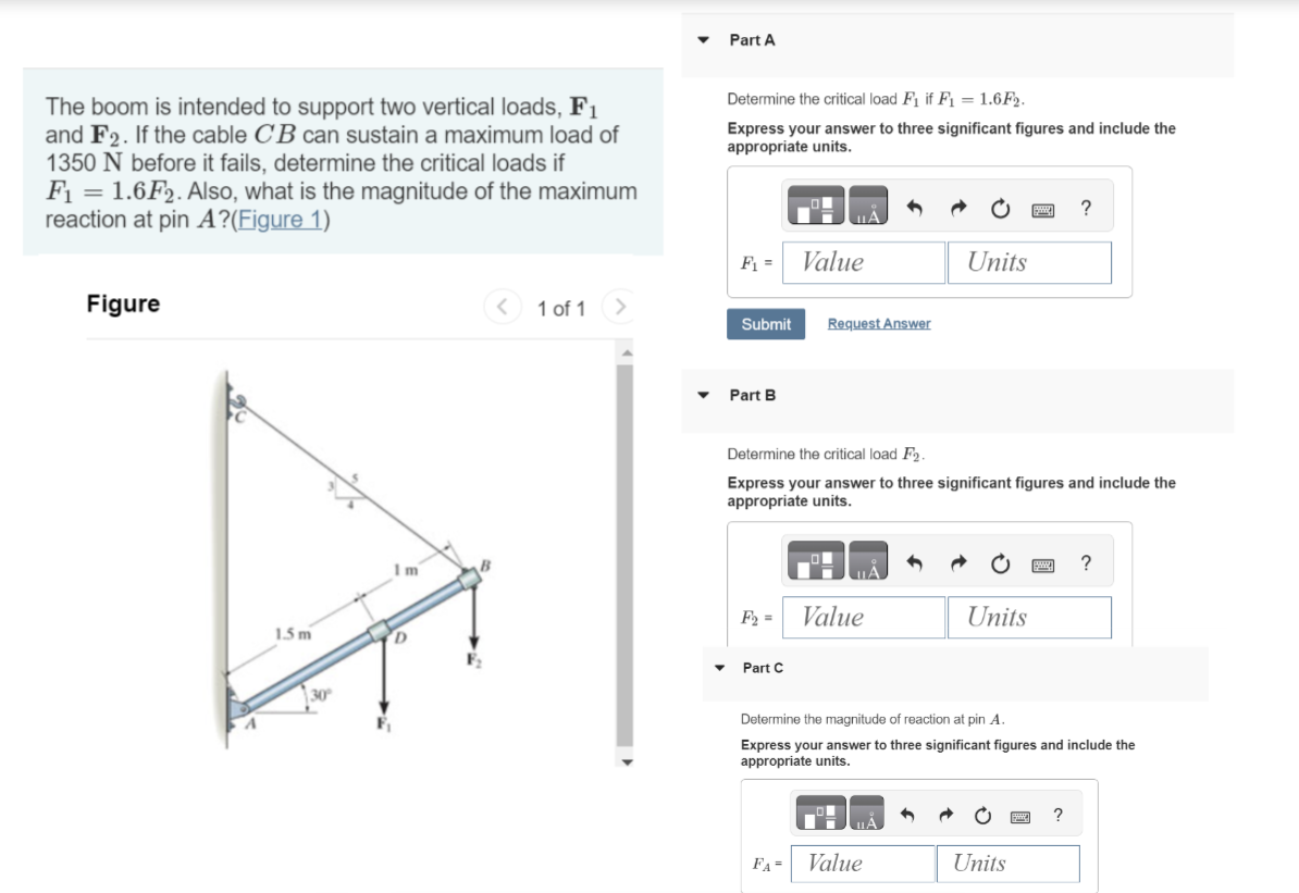 Part A The boom is intended to support two