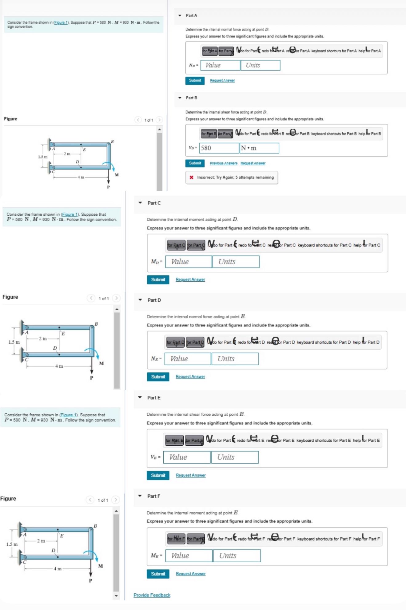 Consider the frame shown in ( Figure 1 ) .