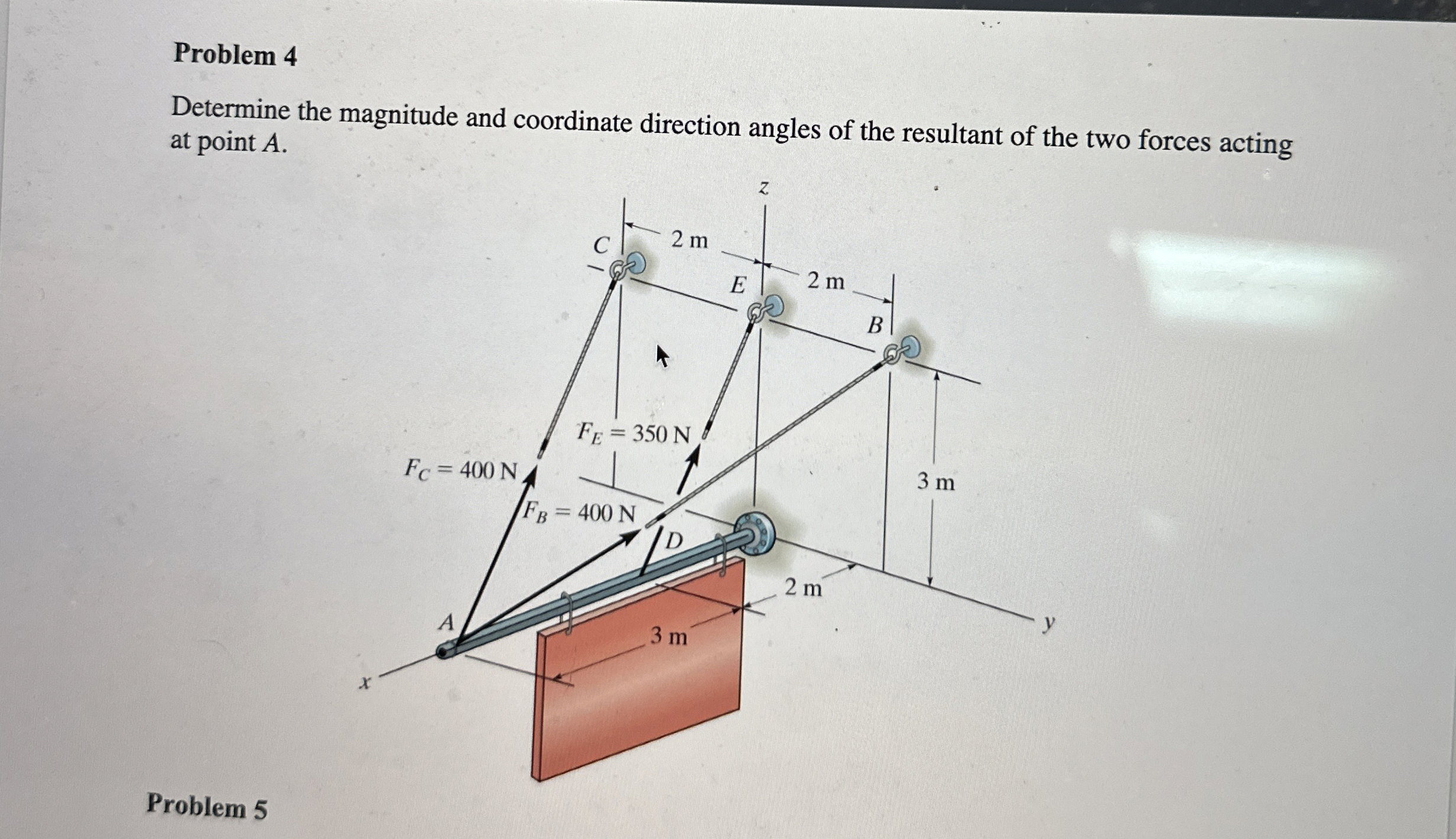 Problem 4 Determine the magnitude and coordinate