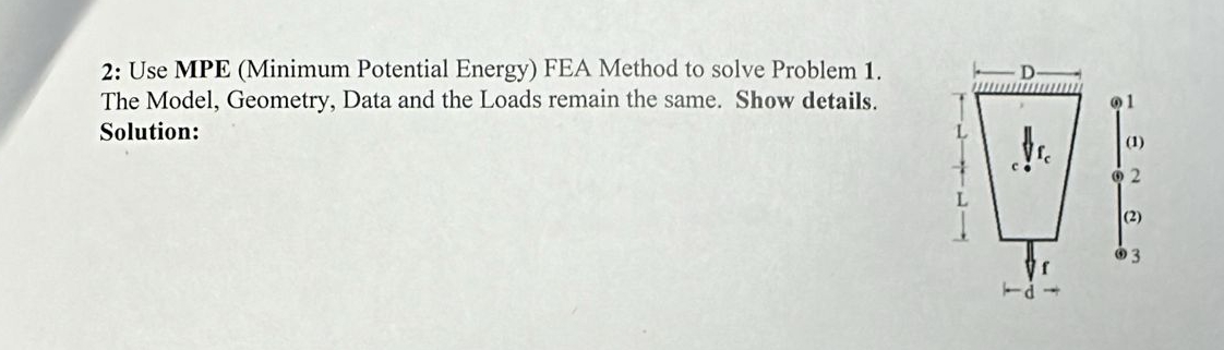 2 : Use MPE ( Minimum Potential Energy ) FEA