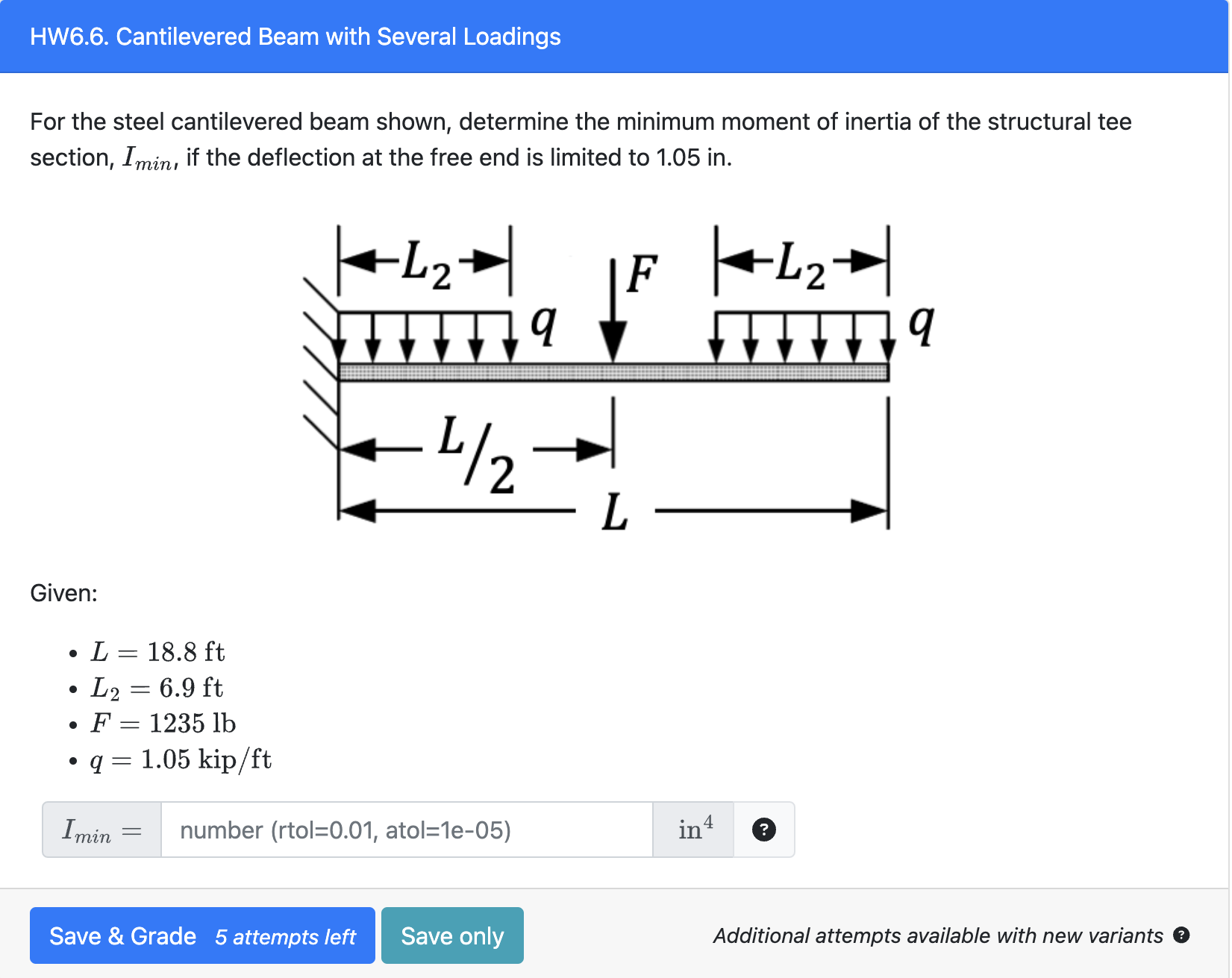 HW 6 . 6 . Cantilevered Beam with Several