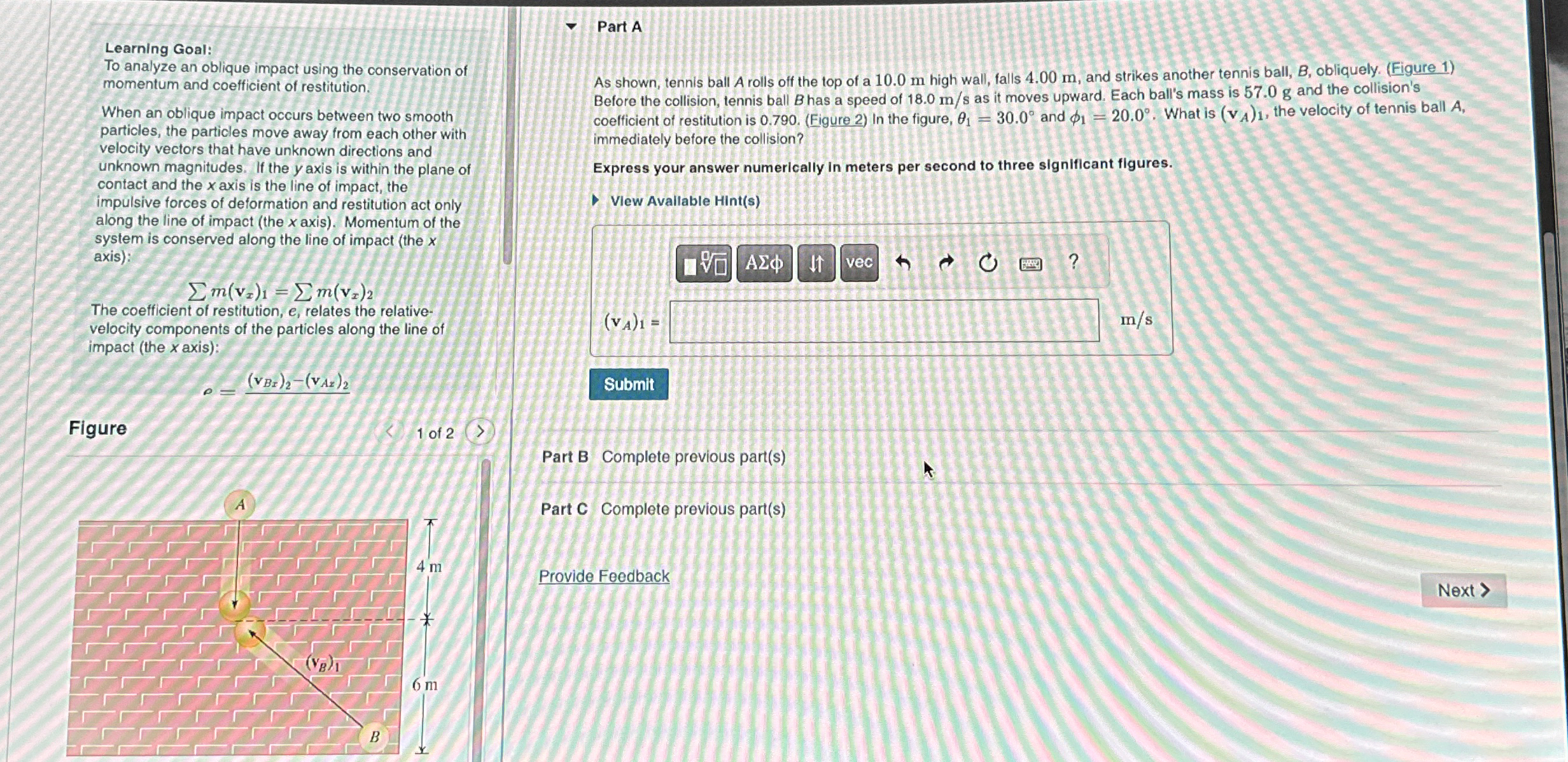 Learning Goal: To analyze an oblique impact using