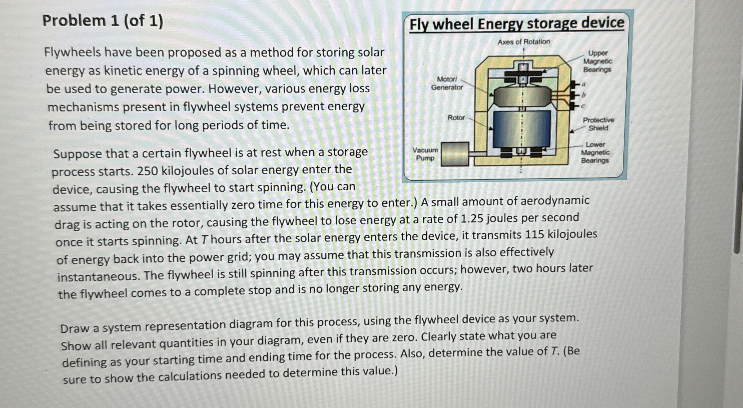 Problem 1 ( of 1 ) Flywheels have been proposed